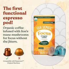 Four Sigmatic Focus pod compatible with Nespresso Original for quick focus boost.