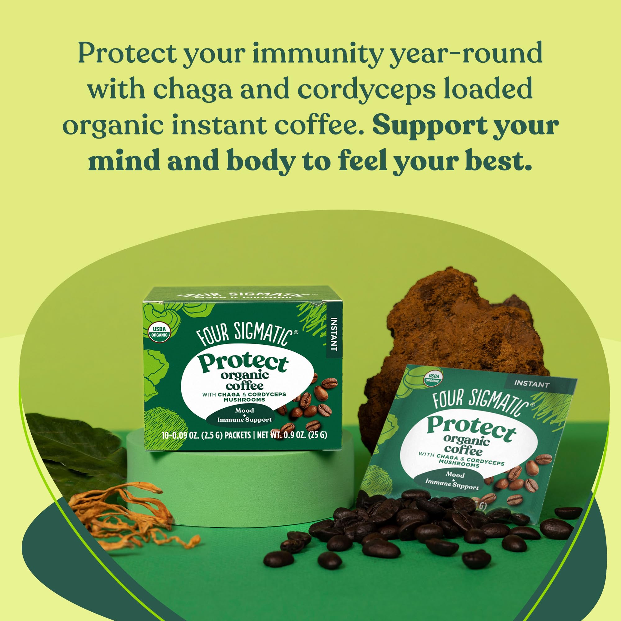 Four Sigmatic 10-pack box for on-the-go energy and consistency.