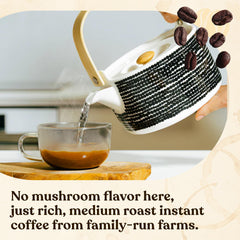 Four Sigmatic chaga-bottle highlights antioxidant-rich Chaga for immune support.