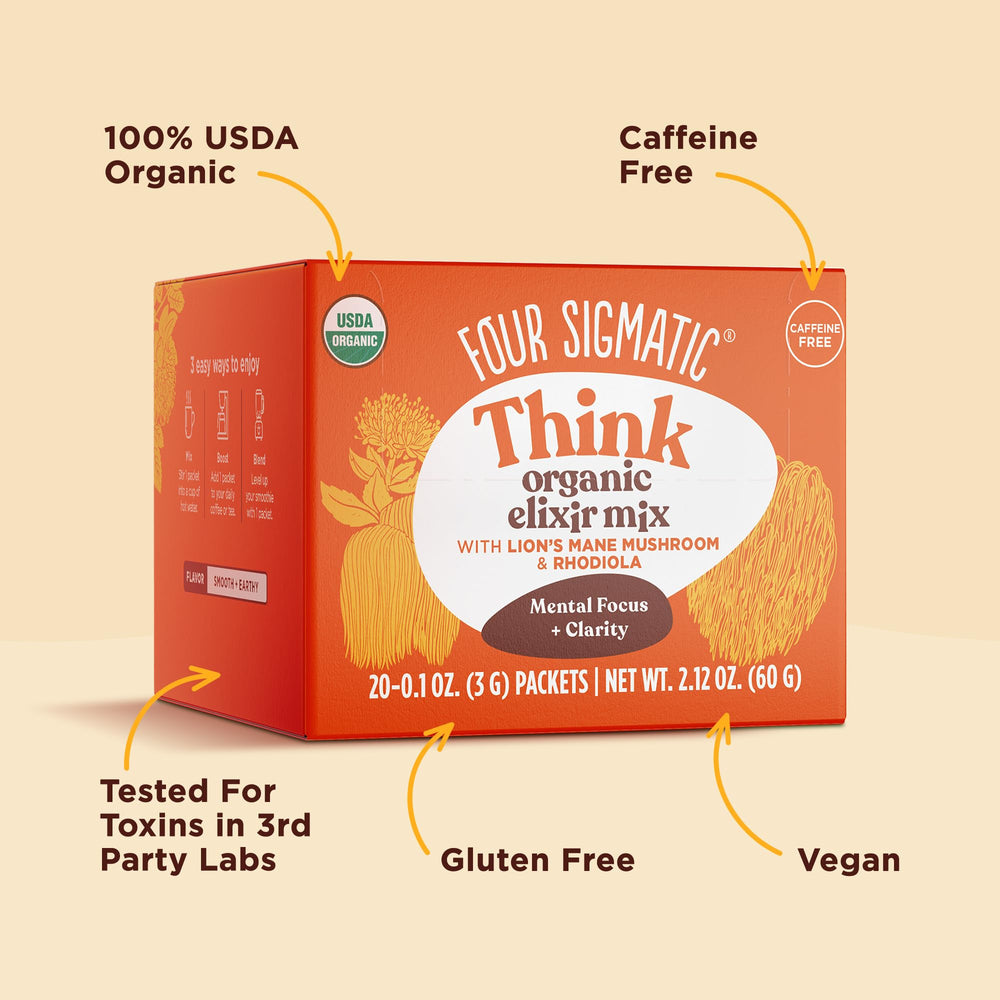 Four Sigmatic pack of 20 sachets ready for daily cognitive support