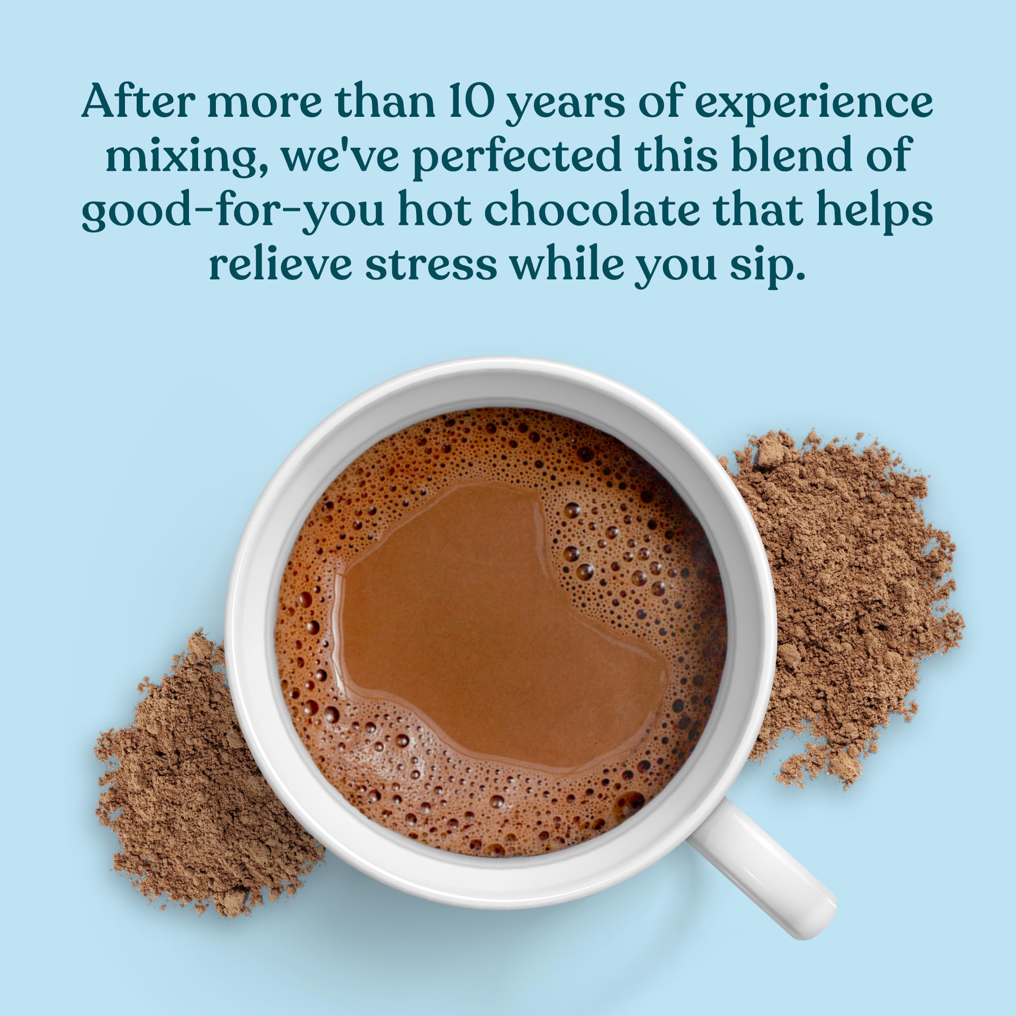 Ingredients view emphasizes cacao and spices for creamy, dairy-free indulgence.