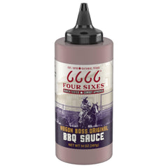 FOUR SIXES 6666 Wagon Boss BBQ Sauce bottle front, ideal for glazing grilled meats.