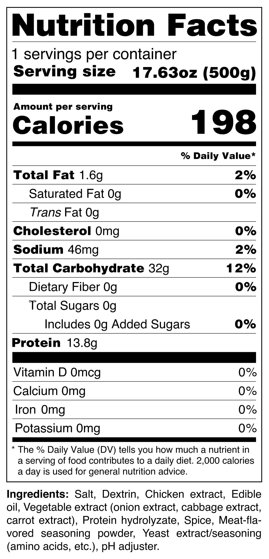 FOXCUP Ajinomoto Chicken Stock 500g label and weight visible for pantry use.