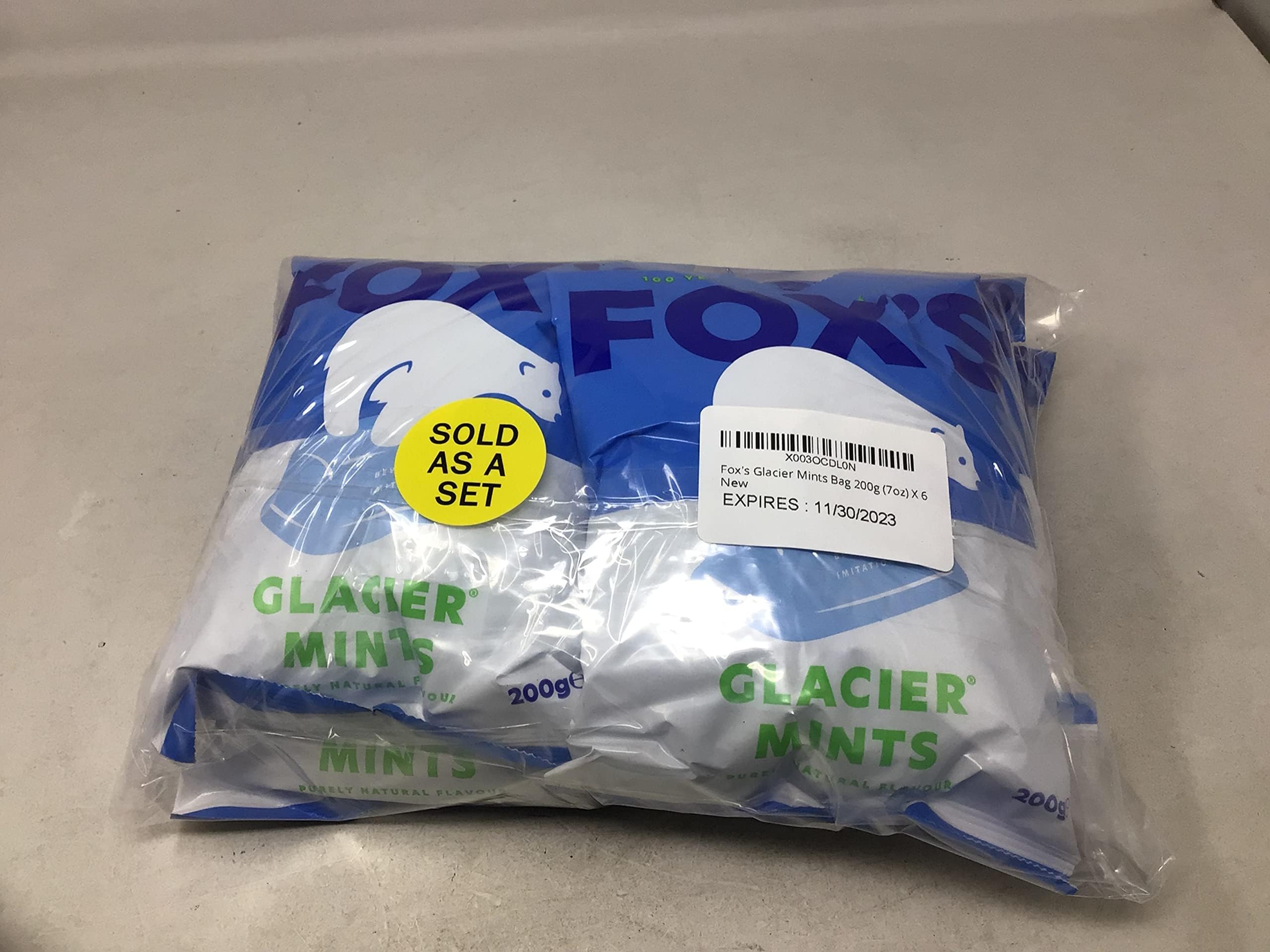 Fox's Glacier Mints 200g serving suggestion at a desk for quick refresh