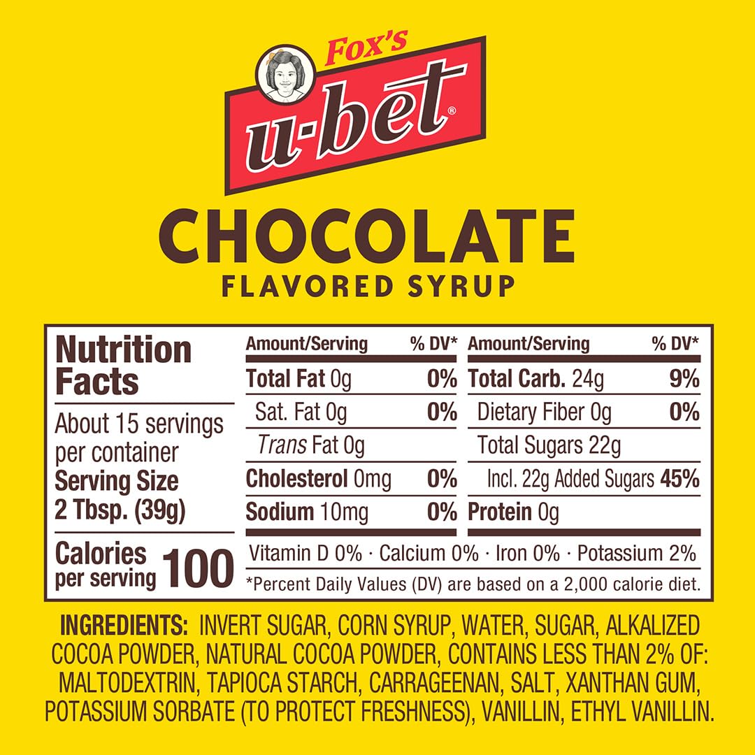 FOX'S U-BET chocolate syrup on a sundae for indulgent treat.