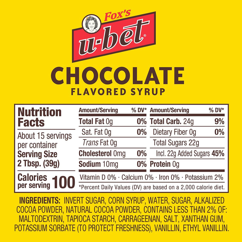 FOX'S U-BET chocolate syrup on a sundae for indulgent treat.