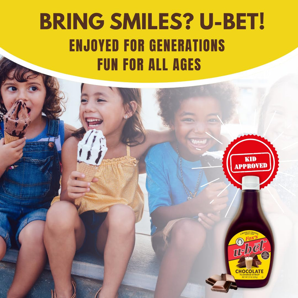 FOX'S U-BET kid-friendly dessert topping for smiles.
