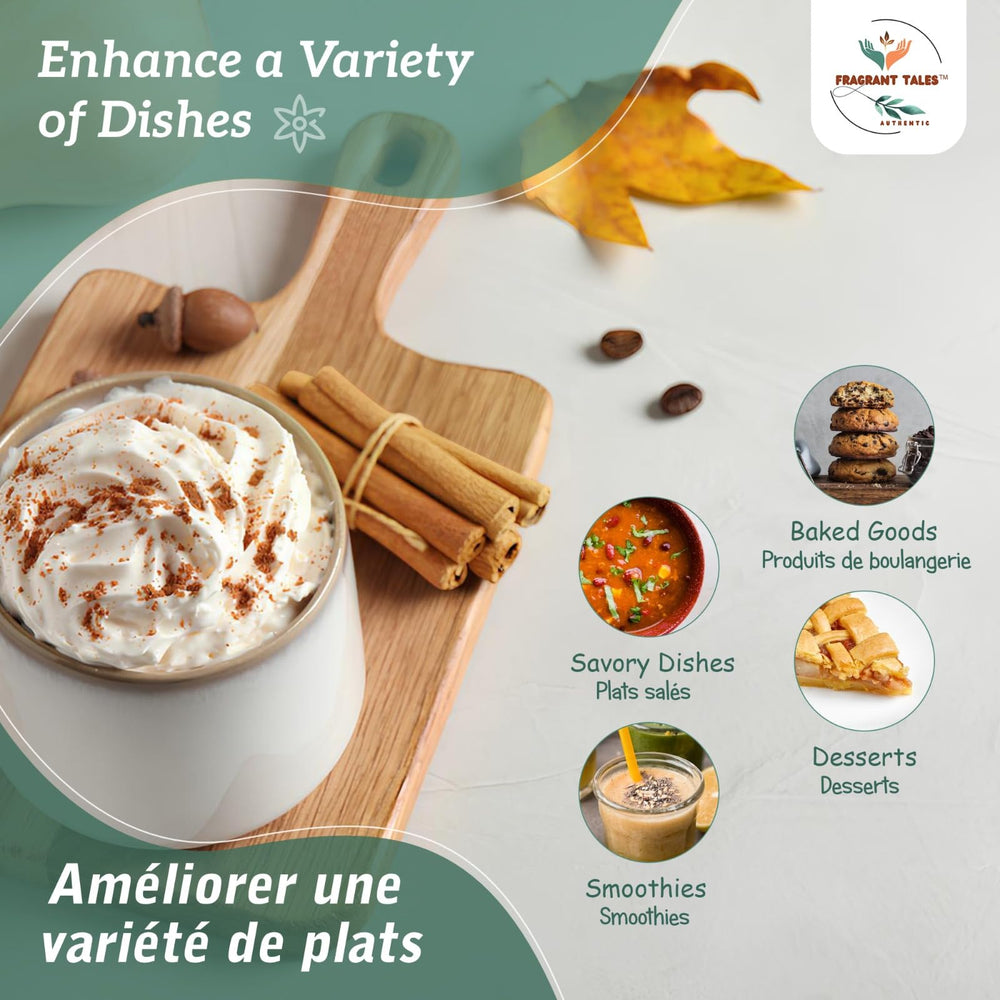 Fragrant Tales Ceylon cinnamon aroma enhancing coffee or tea rituals.