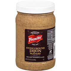 French's Stone Ground Dijon Mustard bottle for bold sandwich flavor.