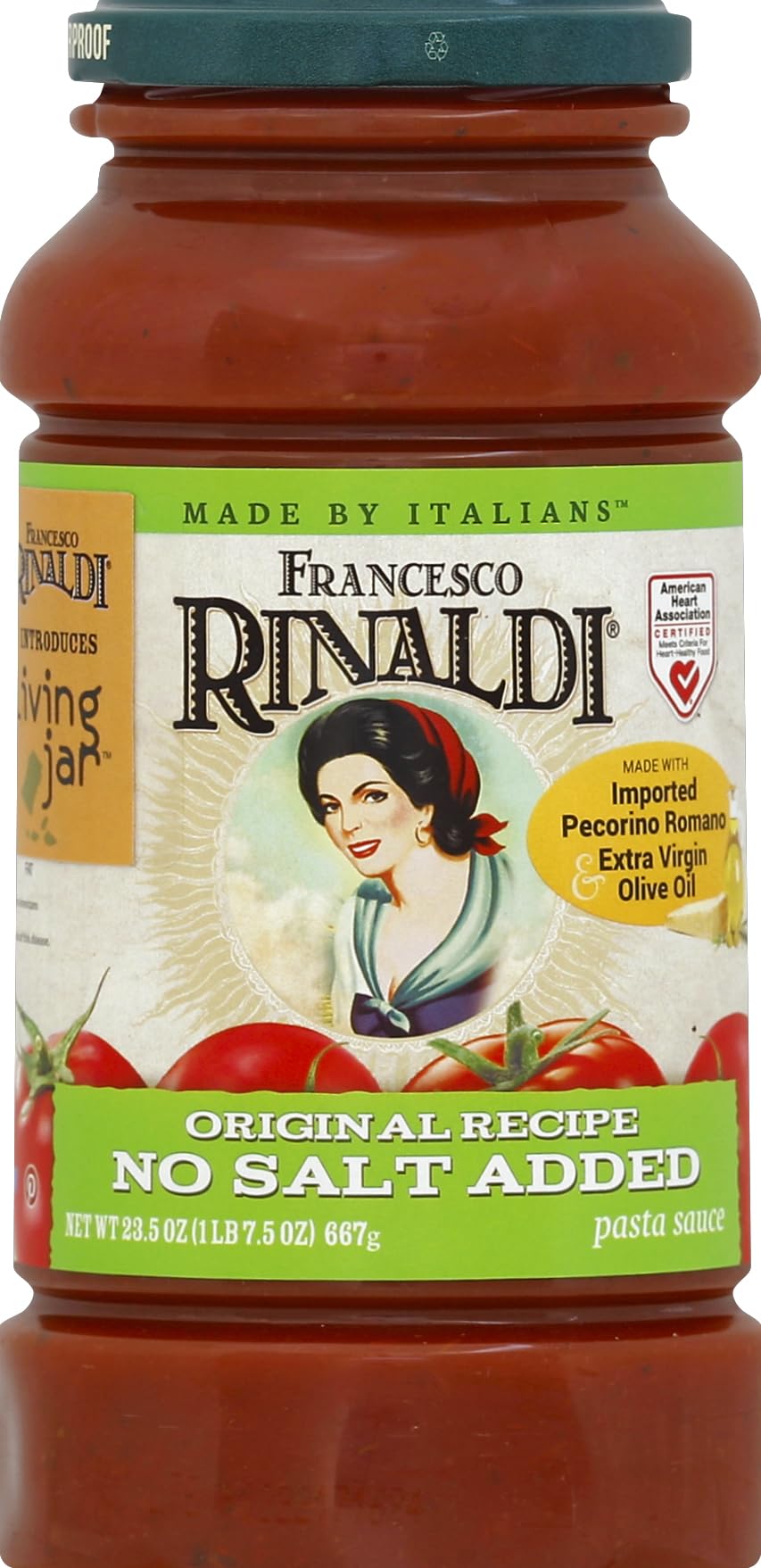 Francesco Rinaldi No Salt Added pasta sauce jar boosts quick, flavorful weeknight meals