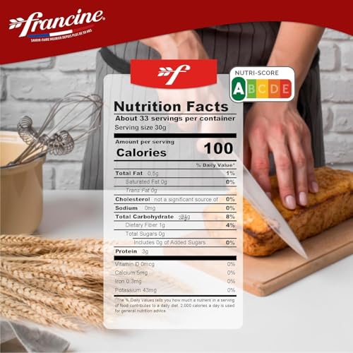 Francine T55 bio flour for bread dough with balanced gluten.