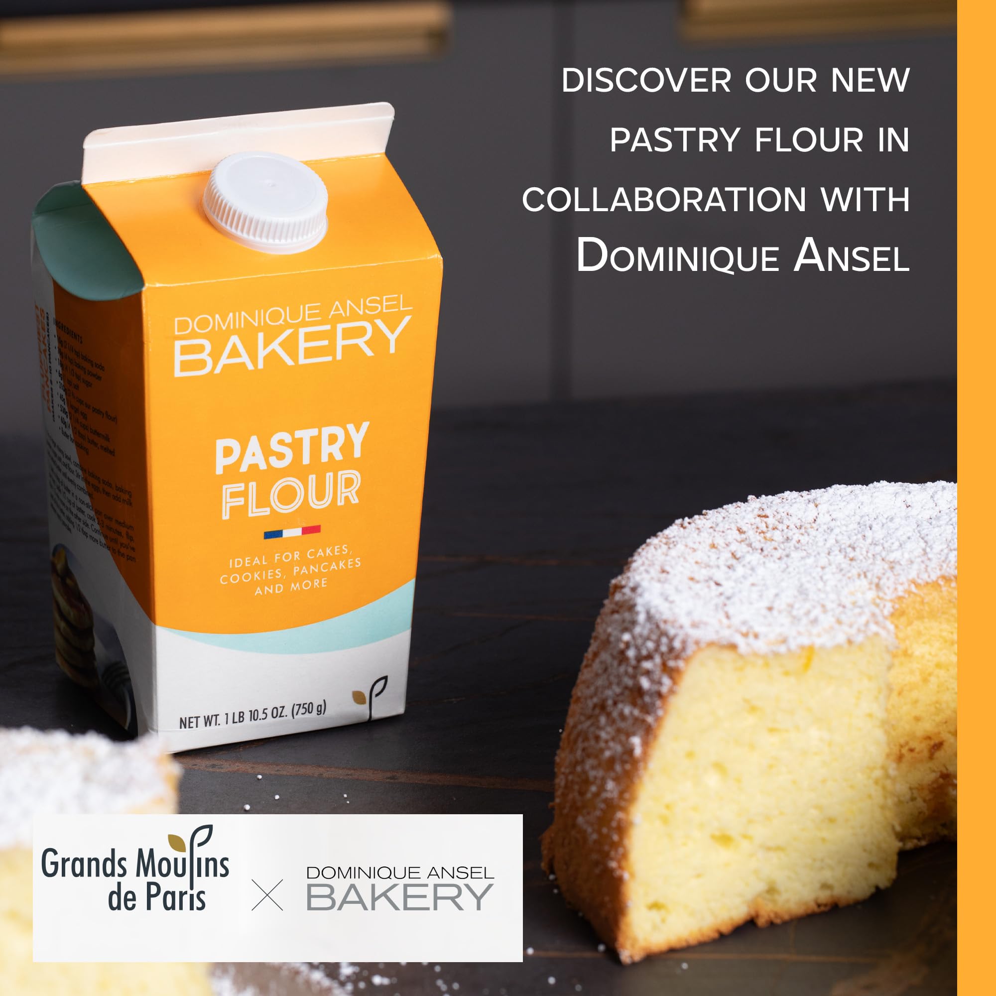 Francine T55 soft white flour texture for airy pastries and pancakes.