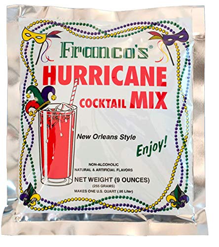 Franco's Hurricane mix being poured, ideal for home entertaining and crowd-pleasing cocktails.