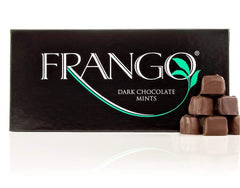 Frango Dark Mint Chocolate, pre-wrapped in signature blue paper, perfect for gifting.