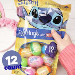 Frankford Disney Stitch pre-filled eggs pack highlighting assortment for egg hunts.