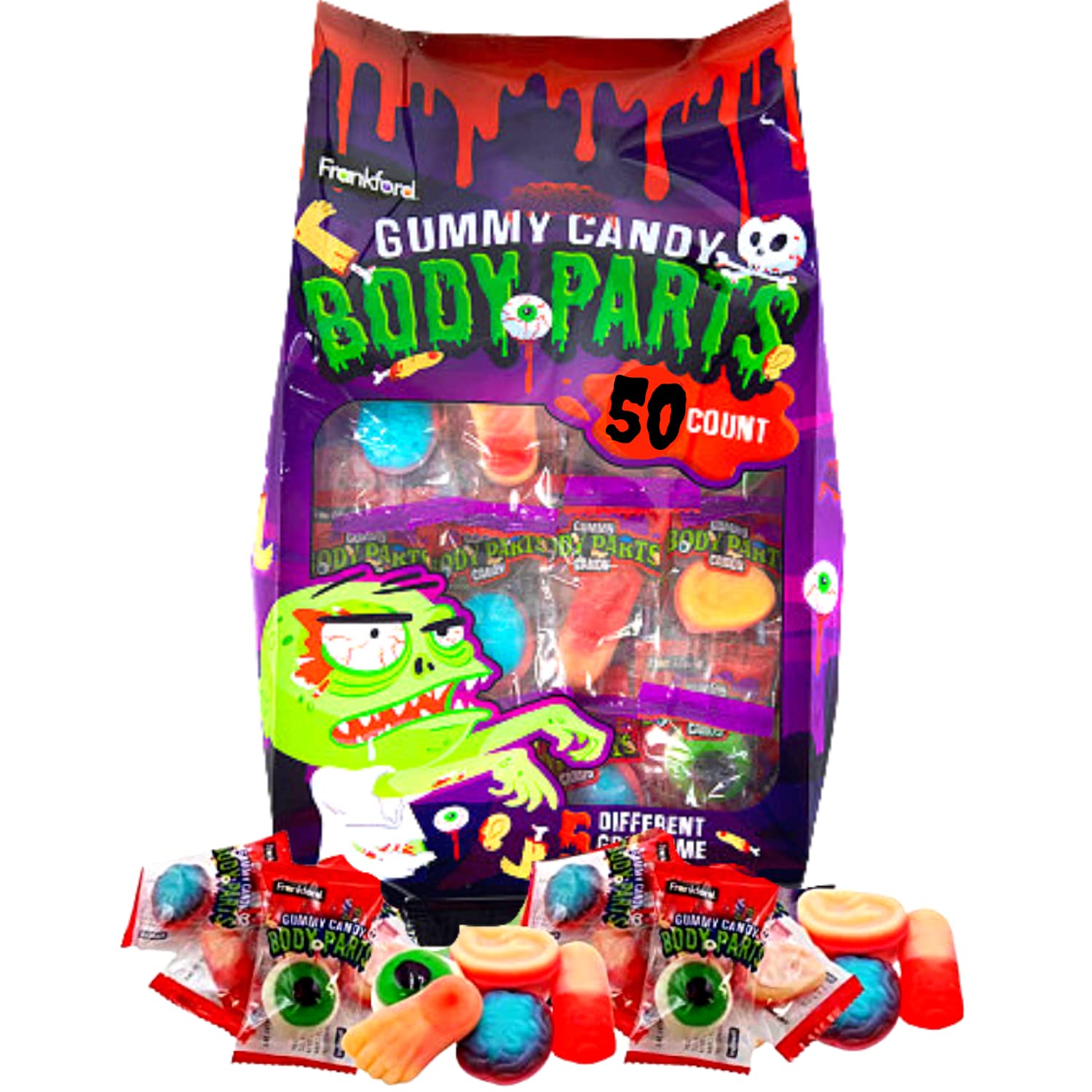 Frankford Gummy Eyeballs for a spooky centerpiece and trick-or-treat fun.
