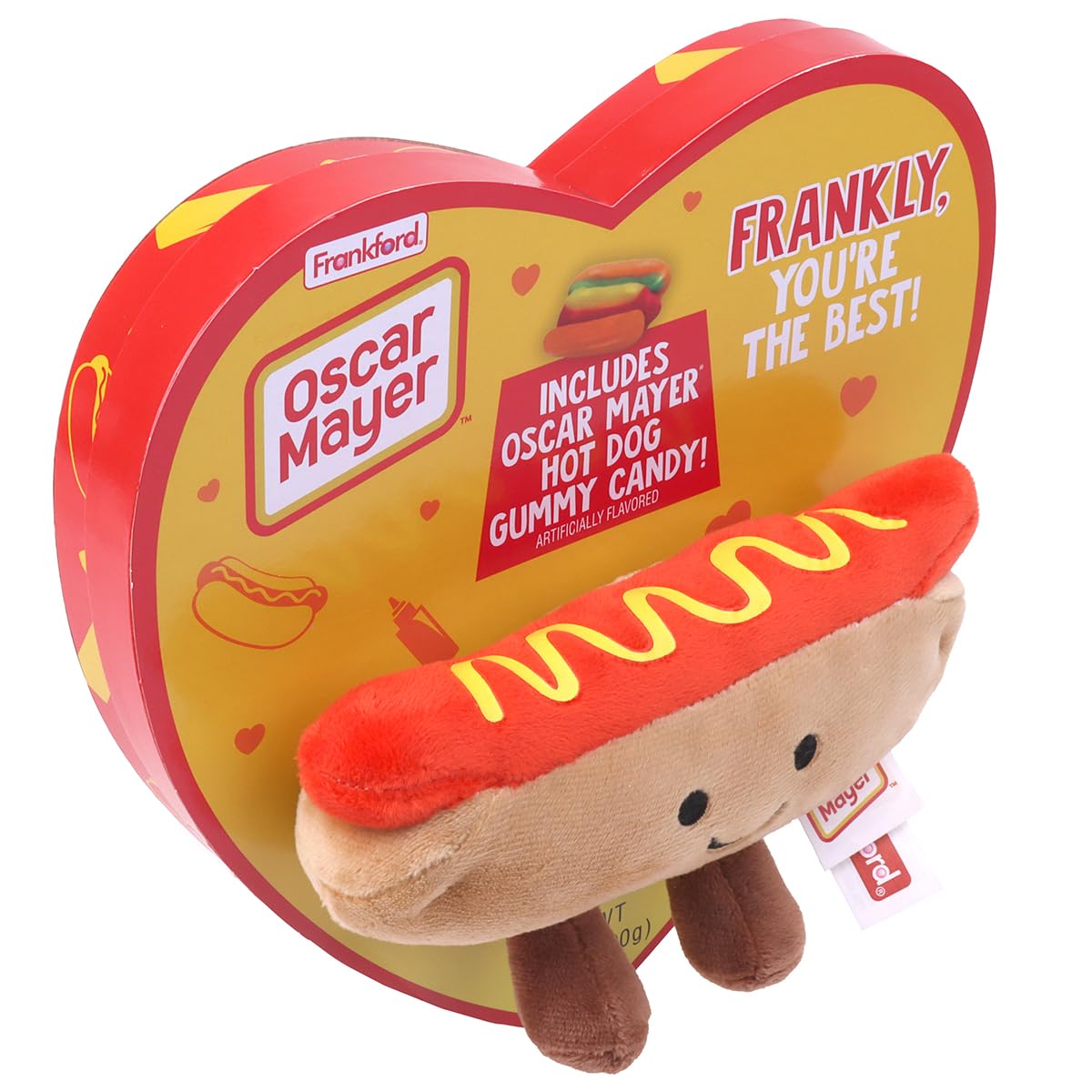 Detail shot of the heart box design and packaging elements.