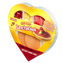 Frankford Lunchables pepperoni pizza gummies closeup show chewy fruity flavors