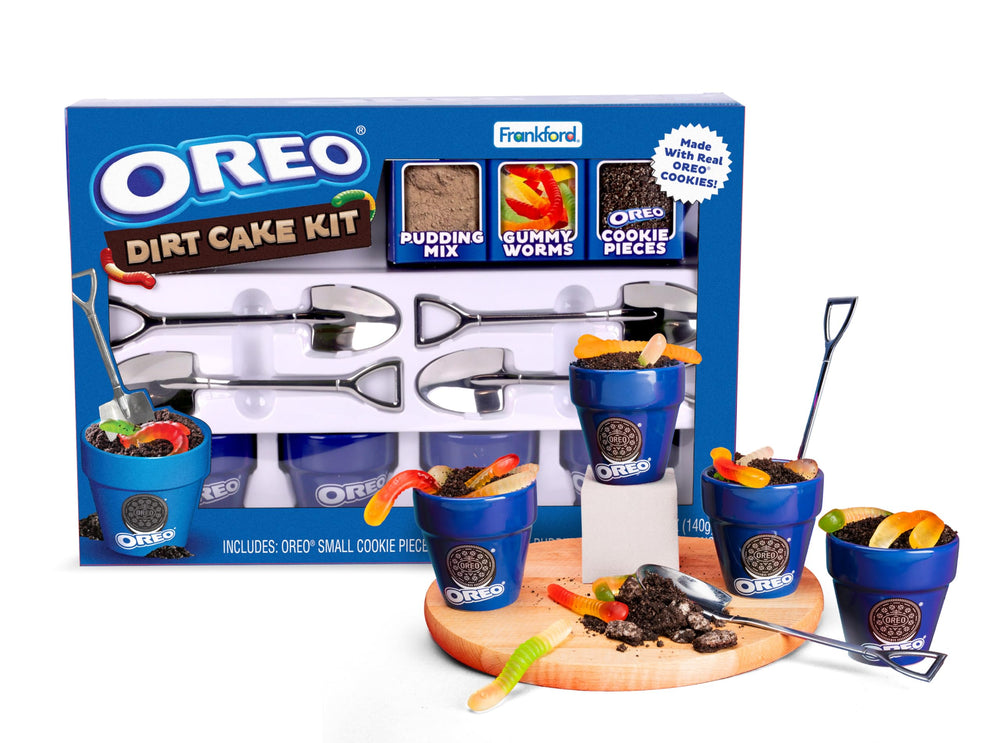 Frankford OREO Dirt Cake Kit set up for at-home dessert creation.