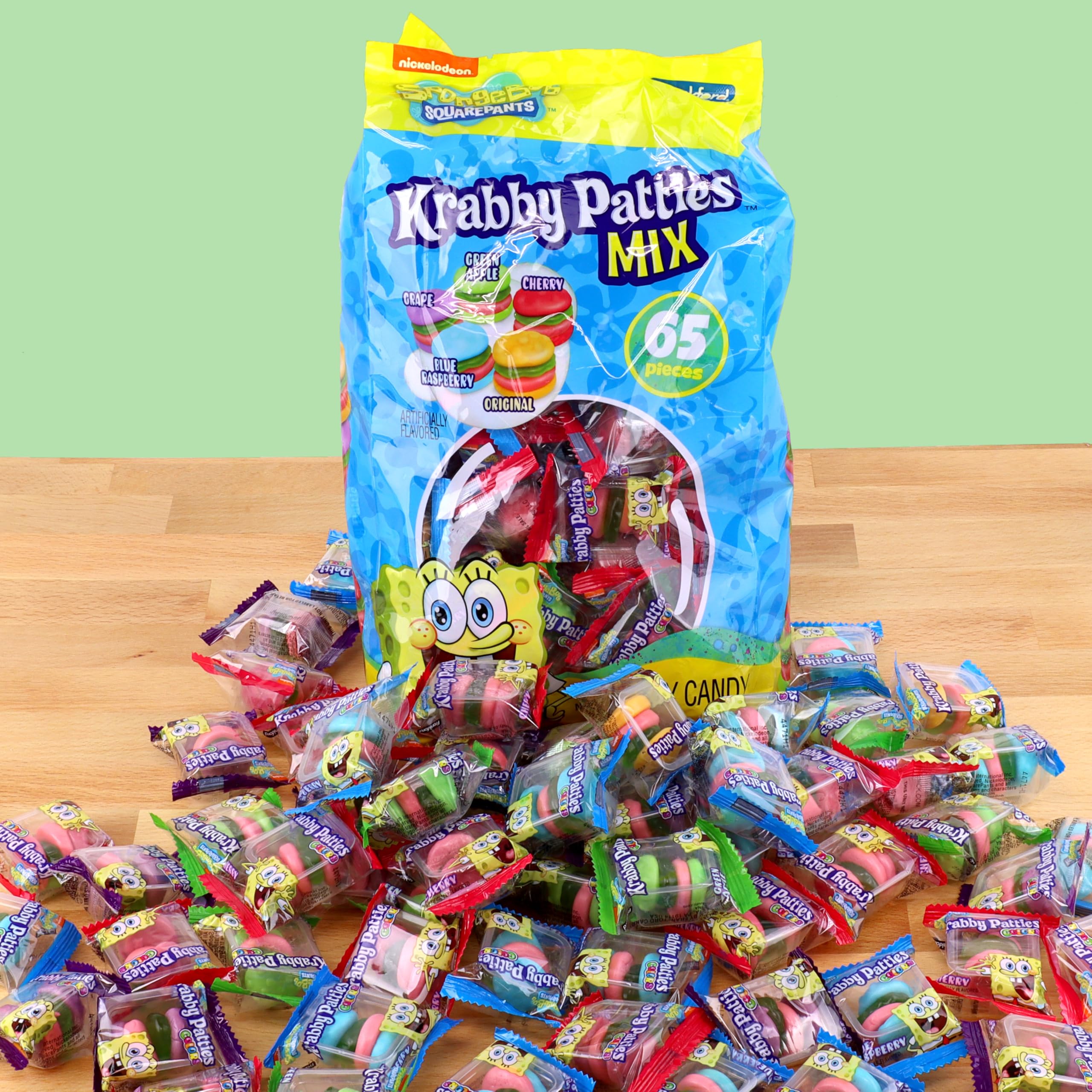 Frankford Krabby Patties gummies cherry flavor, vibrant bite-sized treats for parties.