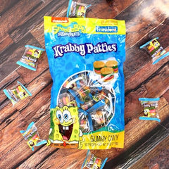 Frankford SpongeBob Krabby Patties gummies in a bag for shareable party fun.
