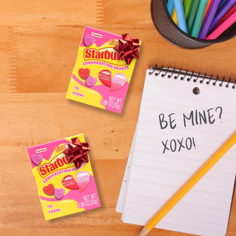 Frankford Starbursts Conversation Hearts pack is perfectly portioned for treats