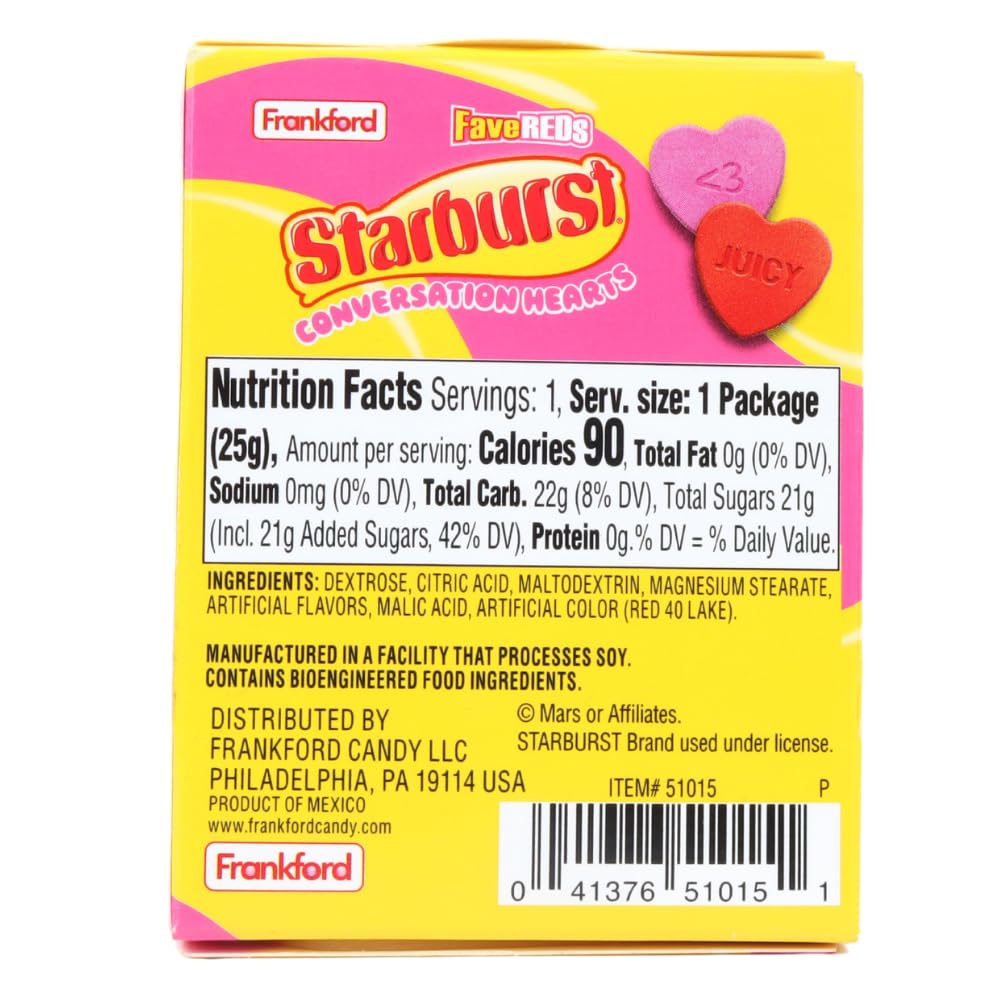 Frankford Starburst Conversations Hearts strawberry flavor, perfect for friend gifts.