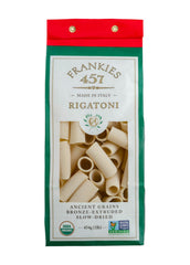 Frankies 457 artisanal rigatoni pasta bundle, premium durum wheat for rich Italian meals.