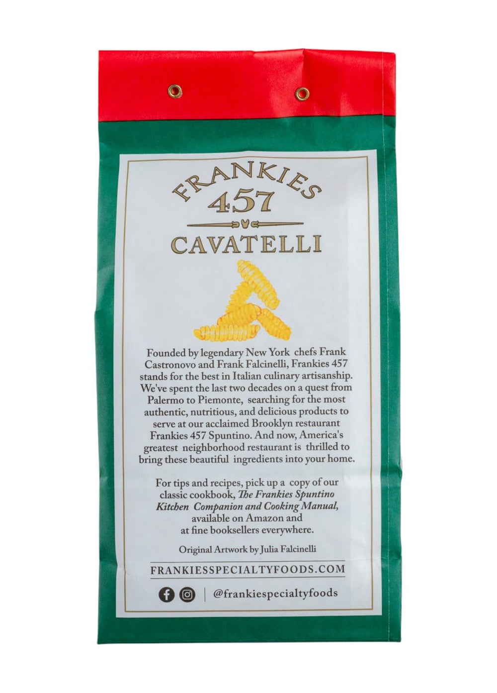 Frankies 457 cavatelli plated with sauce for easy weeknight meals.