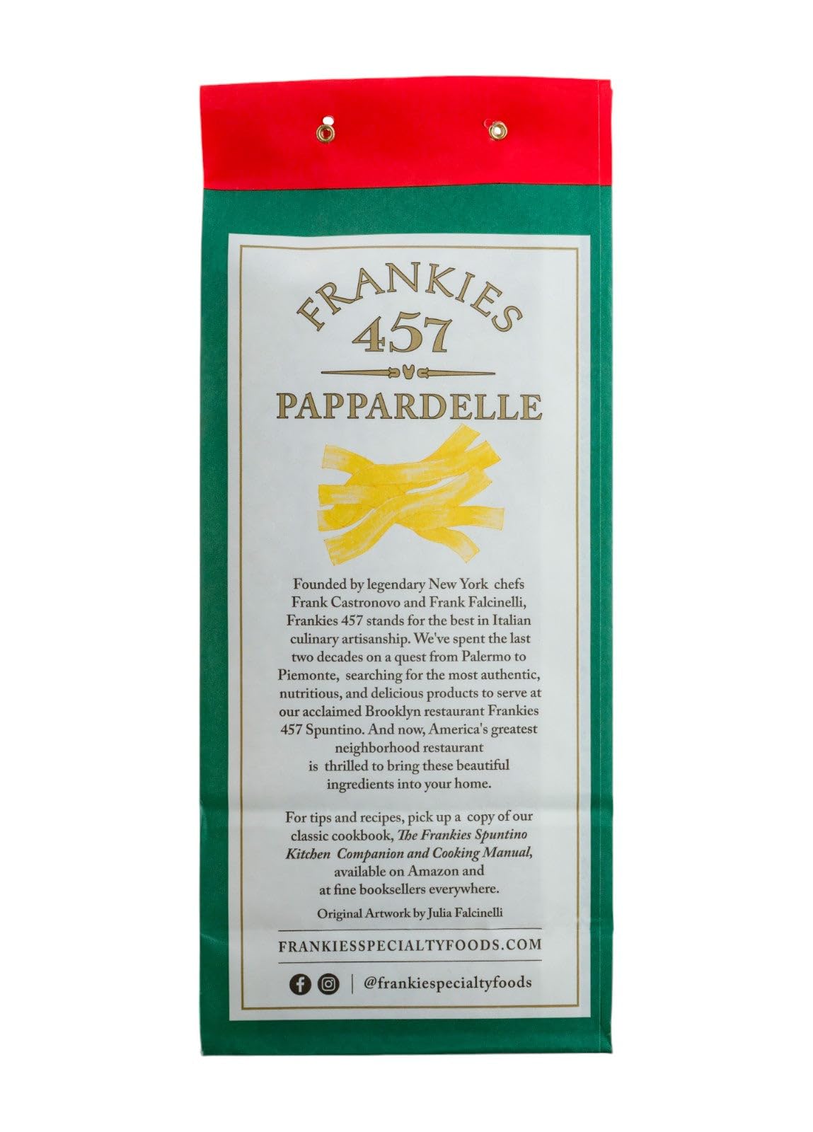 Frankies 457 pappardelle drying rack shows artisanal craftsmanship for perfect texture.