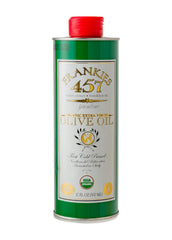 Frankies 457 organic EVOO bottle ready for cooking and finishing with pure flavor.
