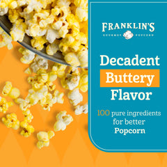 Popcorn-ready Franklin's oil enhances snacking with vegan, gluten-free, zero trans fats.