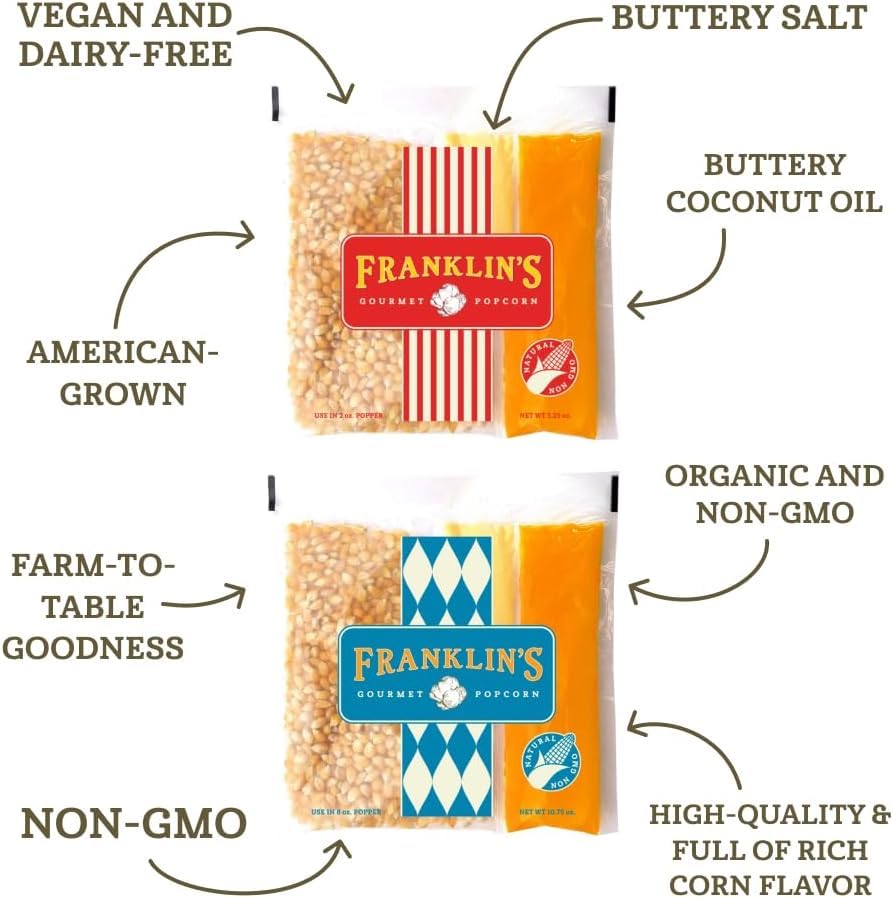 Franklin's butter-salt-oil mix sachet showing vegan and gluten-free ingredients