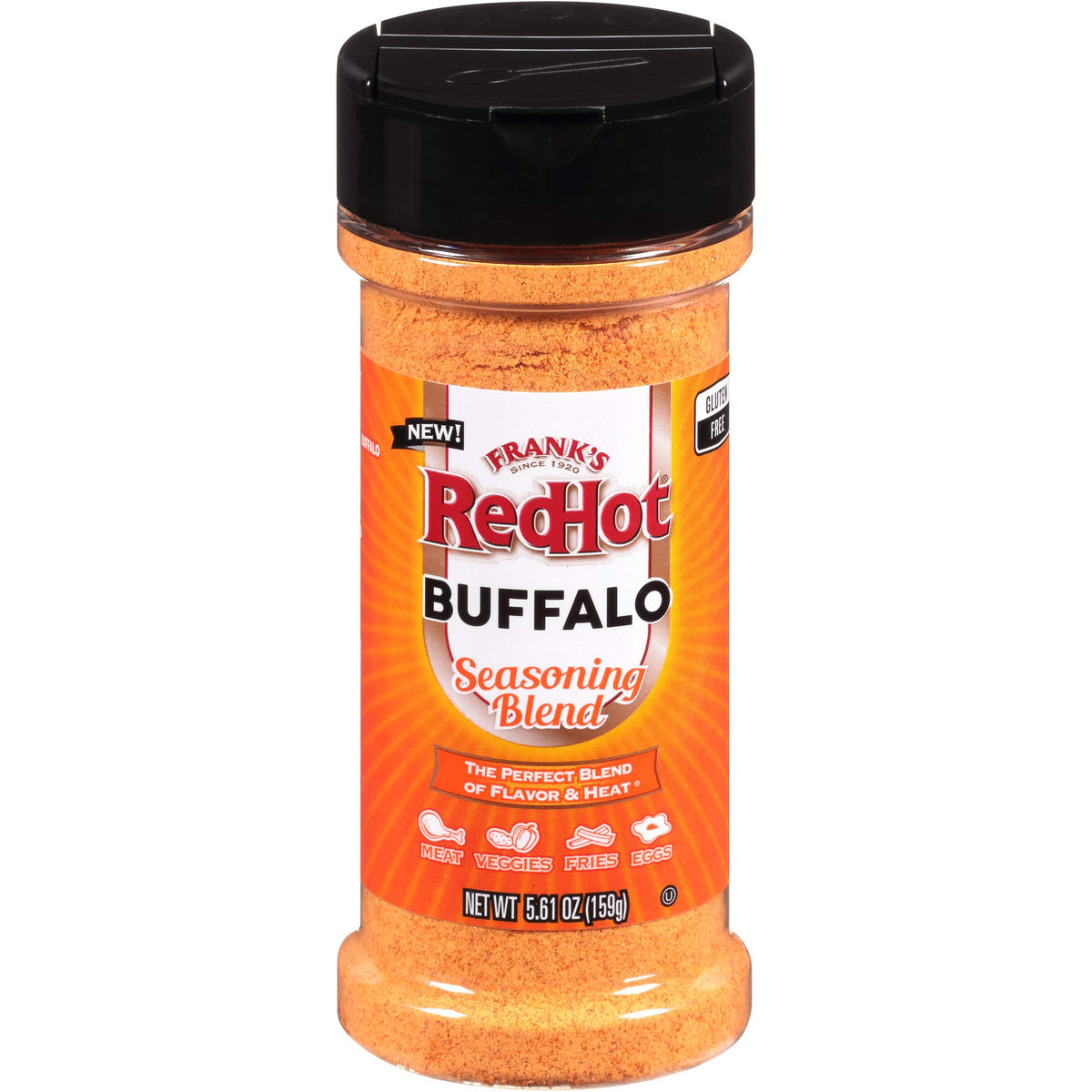 Frank's RedHot Buffalo Seasoning Blend bottle being poured for quick flavor boost