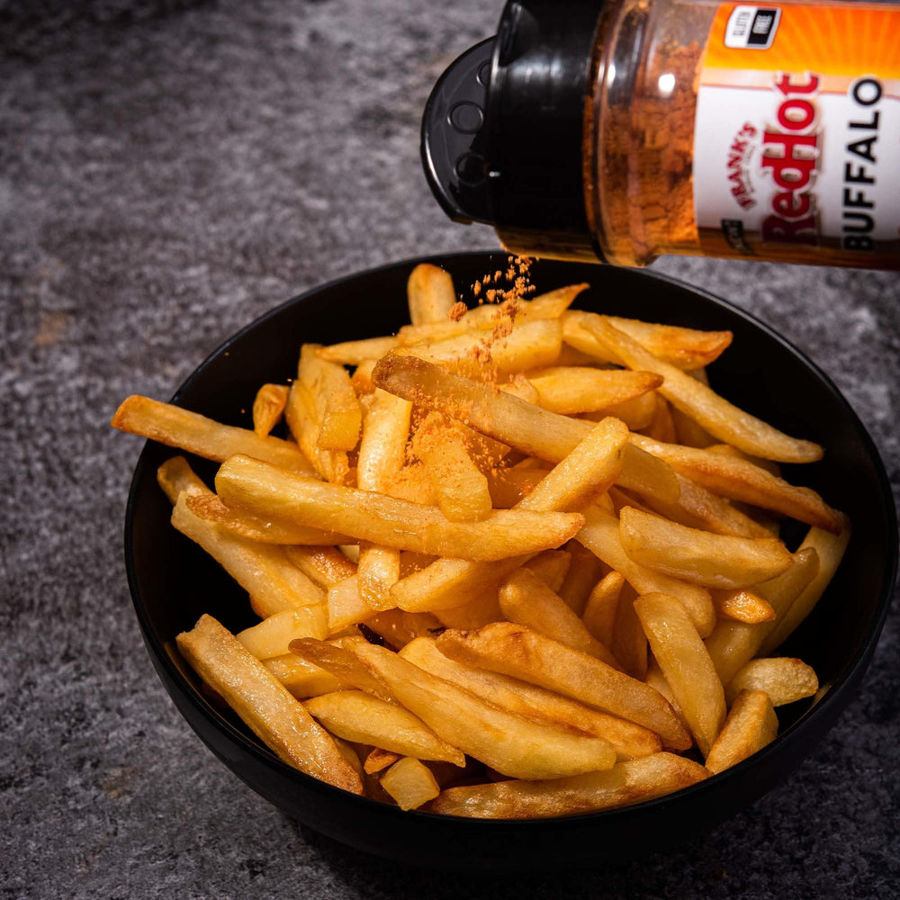 Pasta dish finished with Frank's RedHot seasoning for peppery warmth
