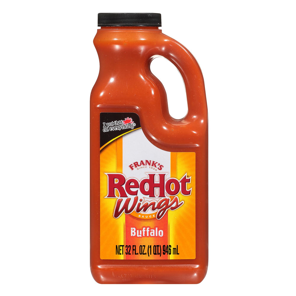 Frank's RedHot Buffalo Wings Sauce 32oz bottle for bold wing flavor