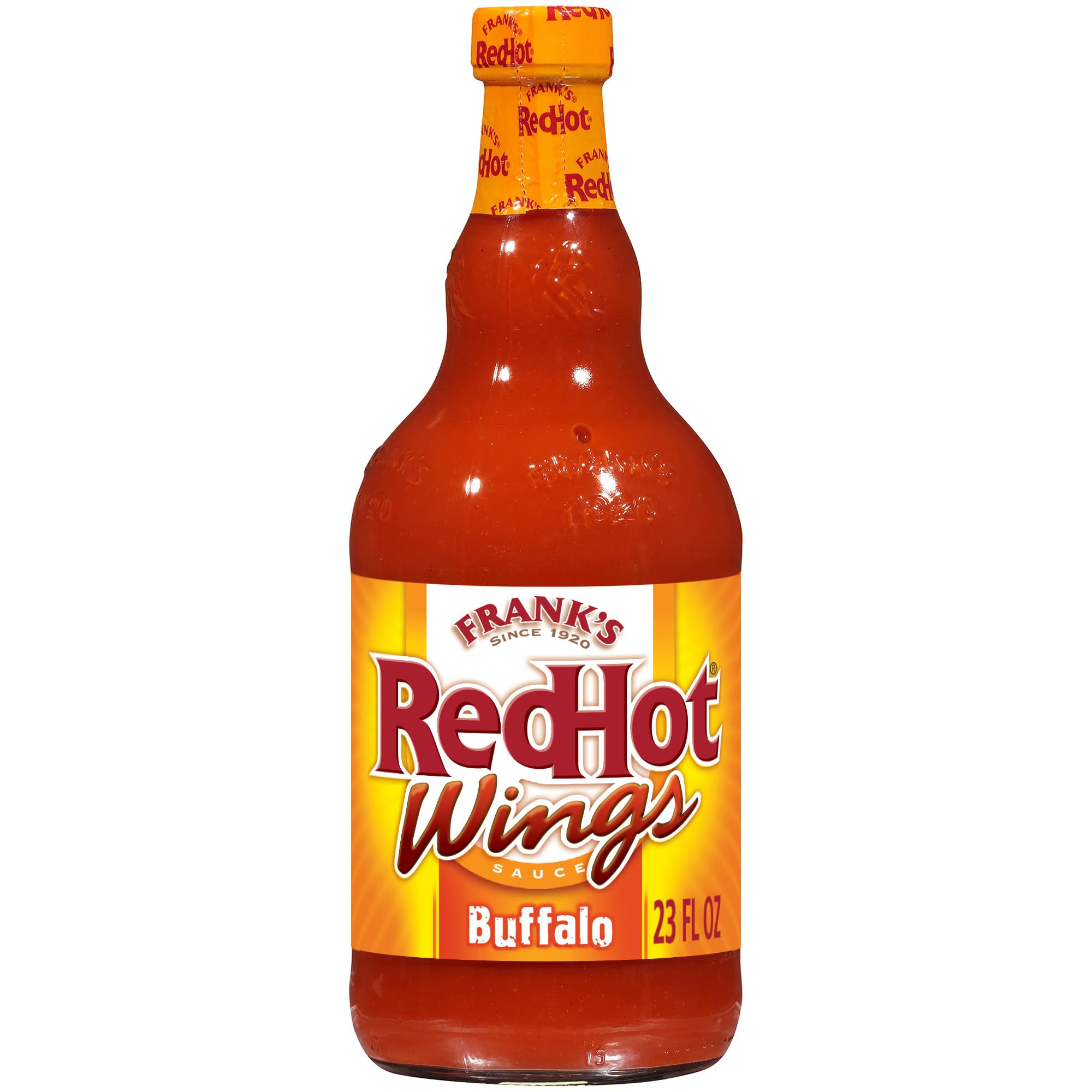 Franks RedHot Buffalo Wings Sauce bottle offers ready-to-use restaurant flavor at home
