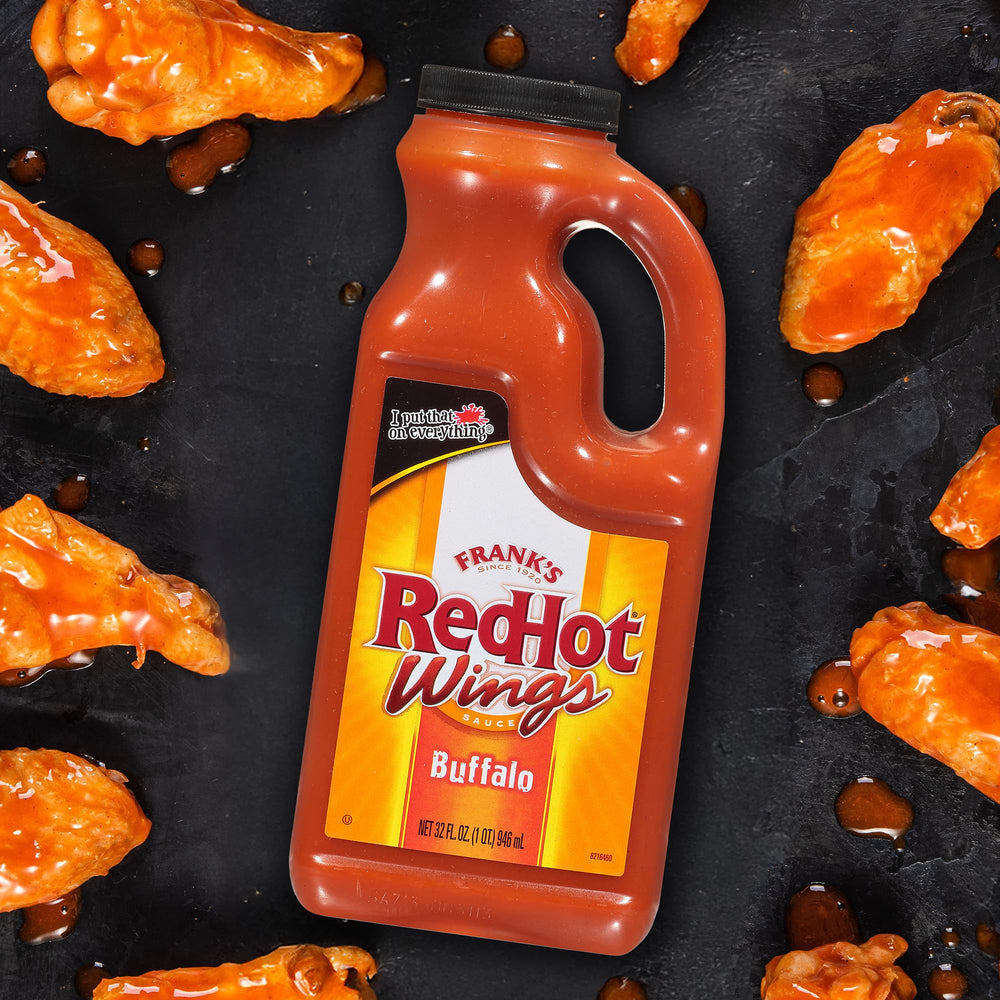 Kitchen scene featuring Frank's RedHot Buffalo Wings Sauce