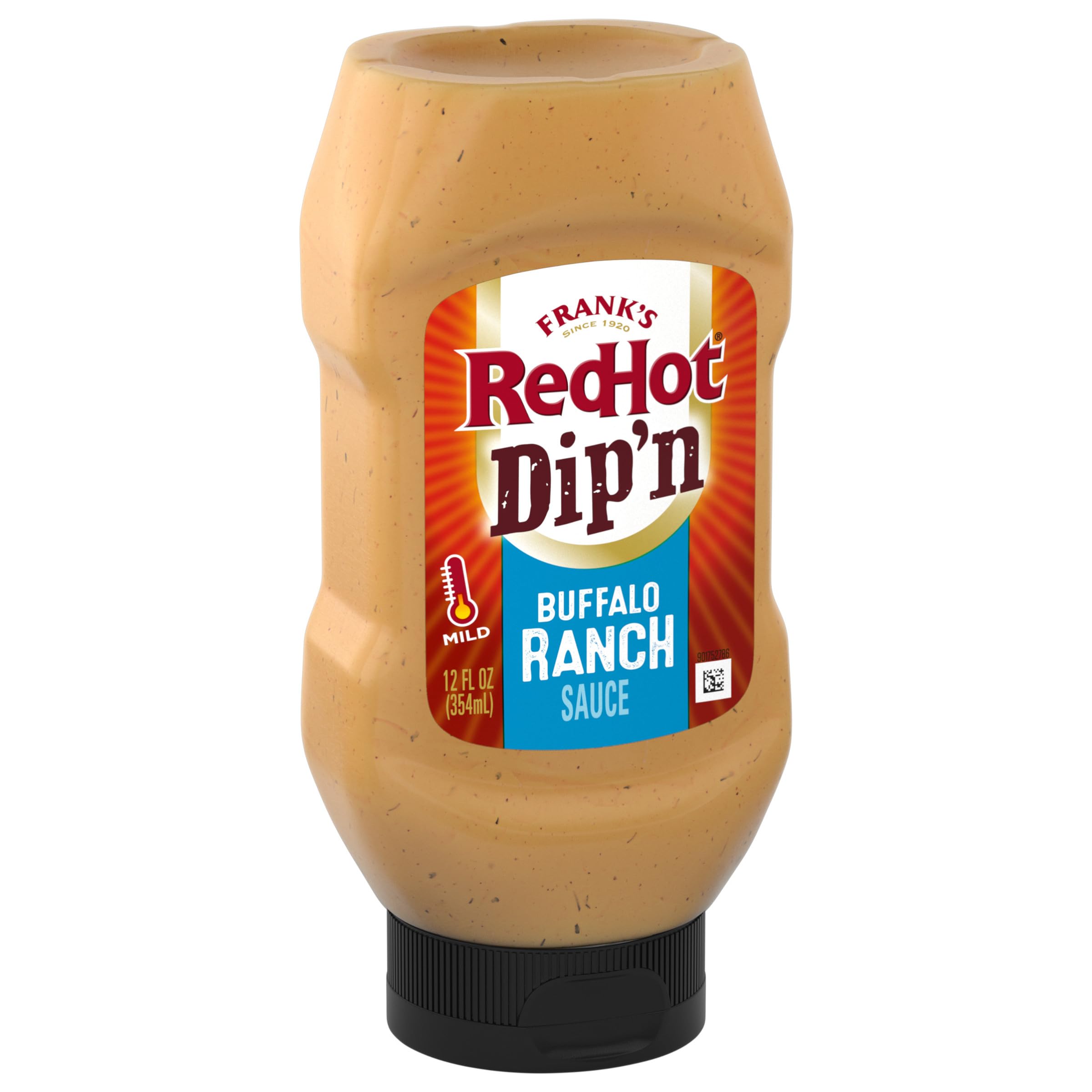 Franks RedHot Dip'n Buffalo Ranch sauce bottle for convenient, mess-free dipping