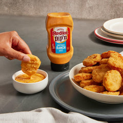 Franks RedHot Dip'n Buffalo Ranch sauce on chicken fingers for dipping