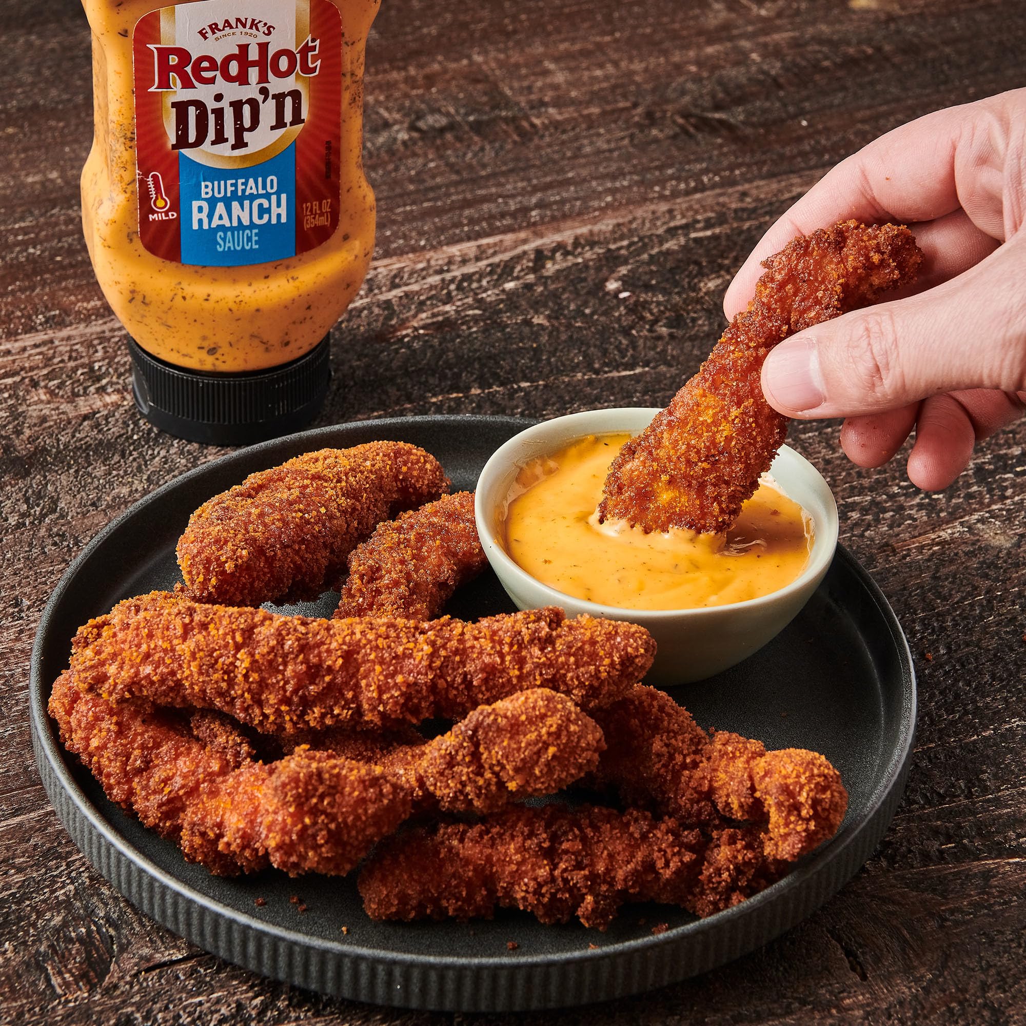 Franks RedHot Dip'n Buffalo Ranch sauce with fries for dipping