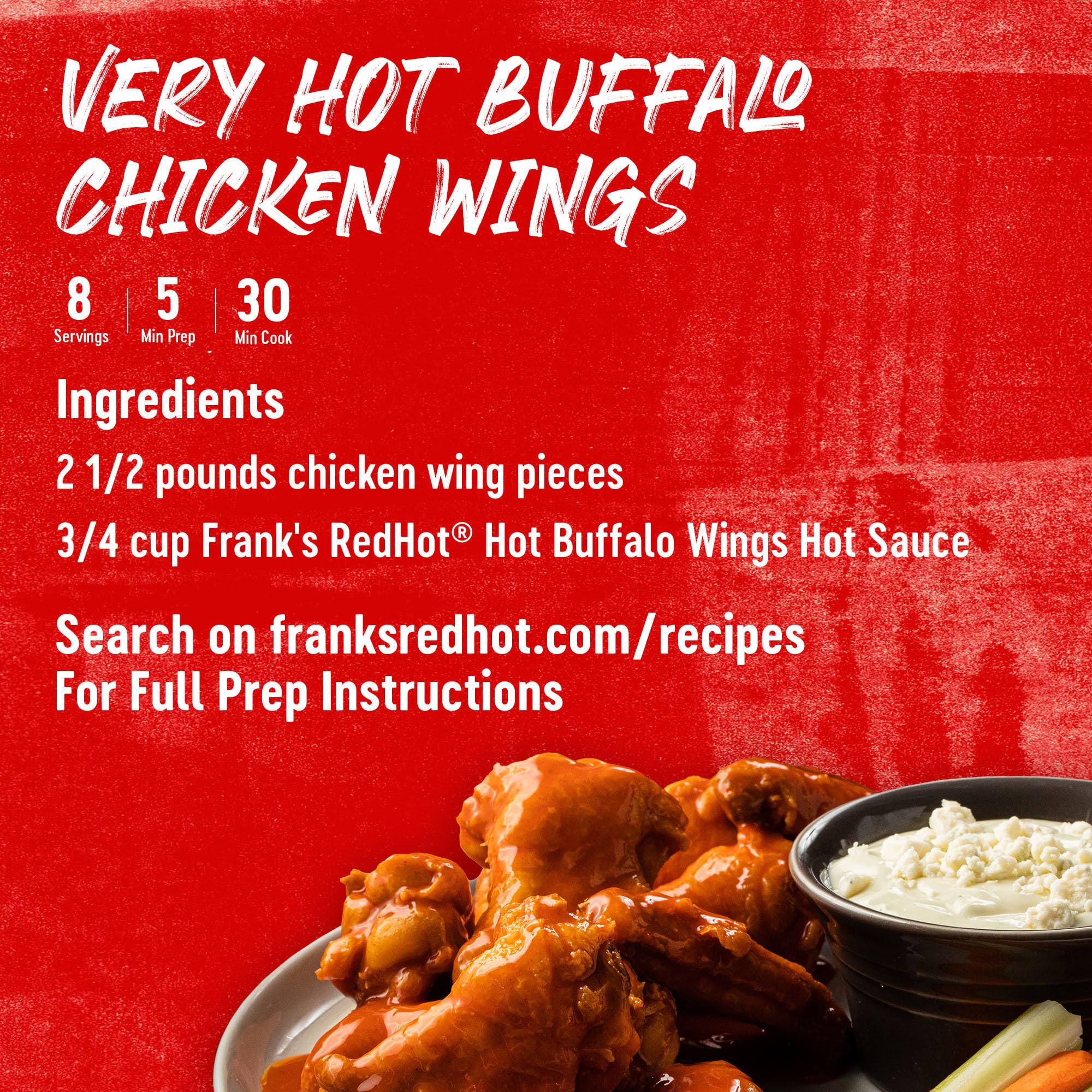 Franks RedHot Buffalo Wings sauce in chili bowl for depth