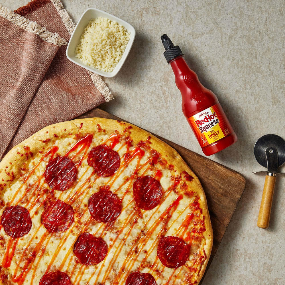 Frank's RedHot Squeeze Honey with ice cream pairing idea