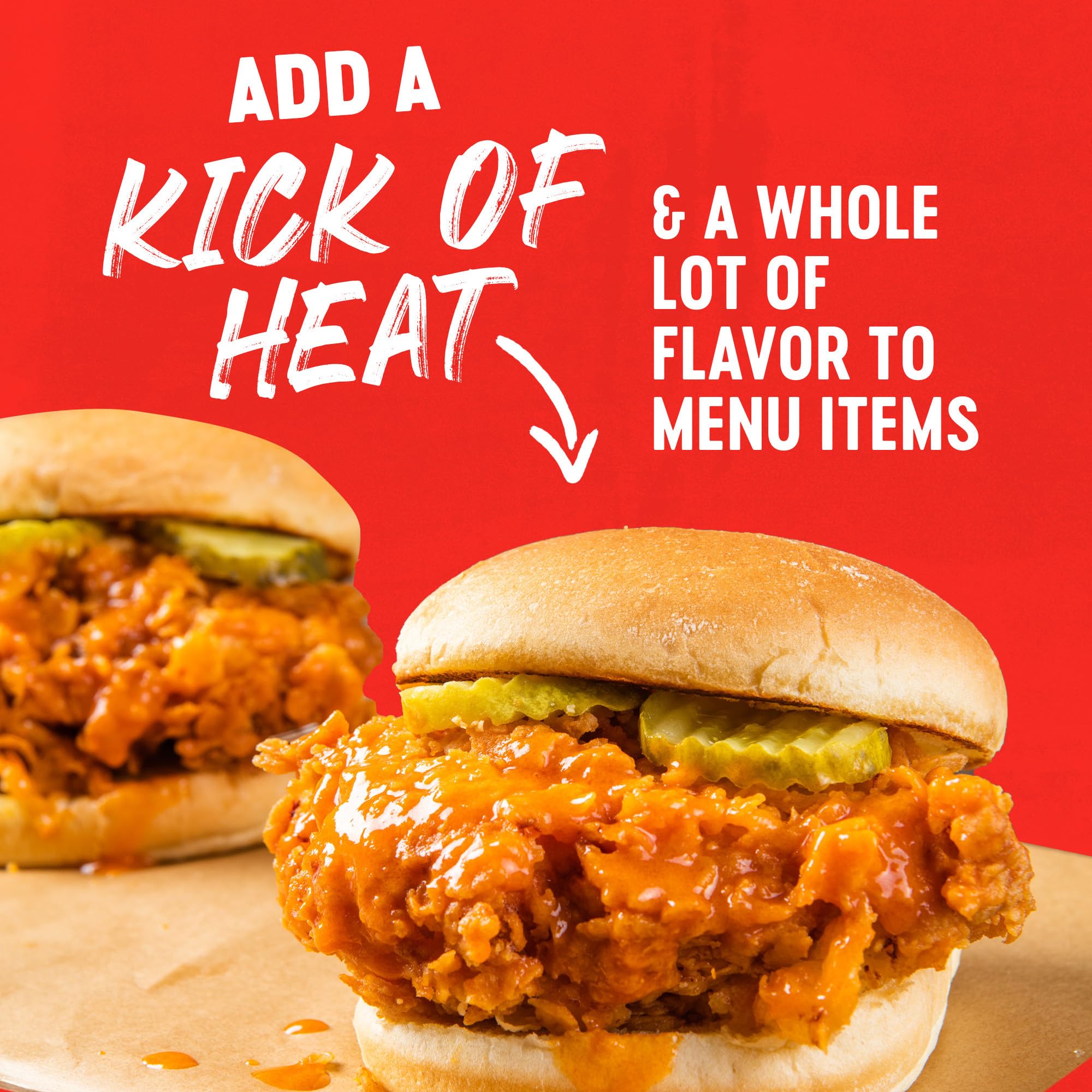 Franks RedHot Kitchen counter—everyday heat for meals.