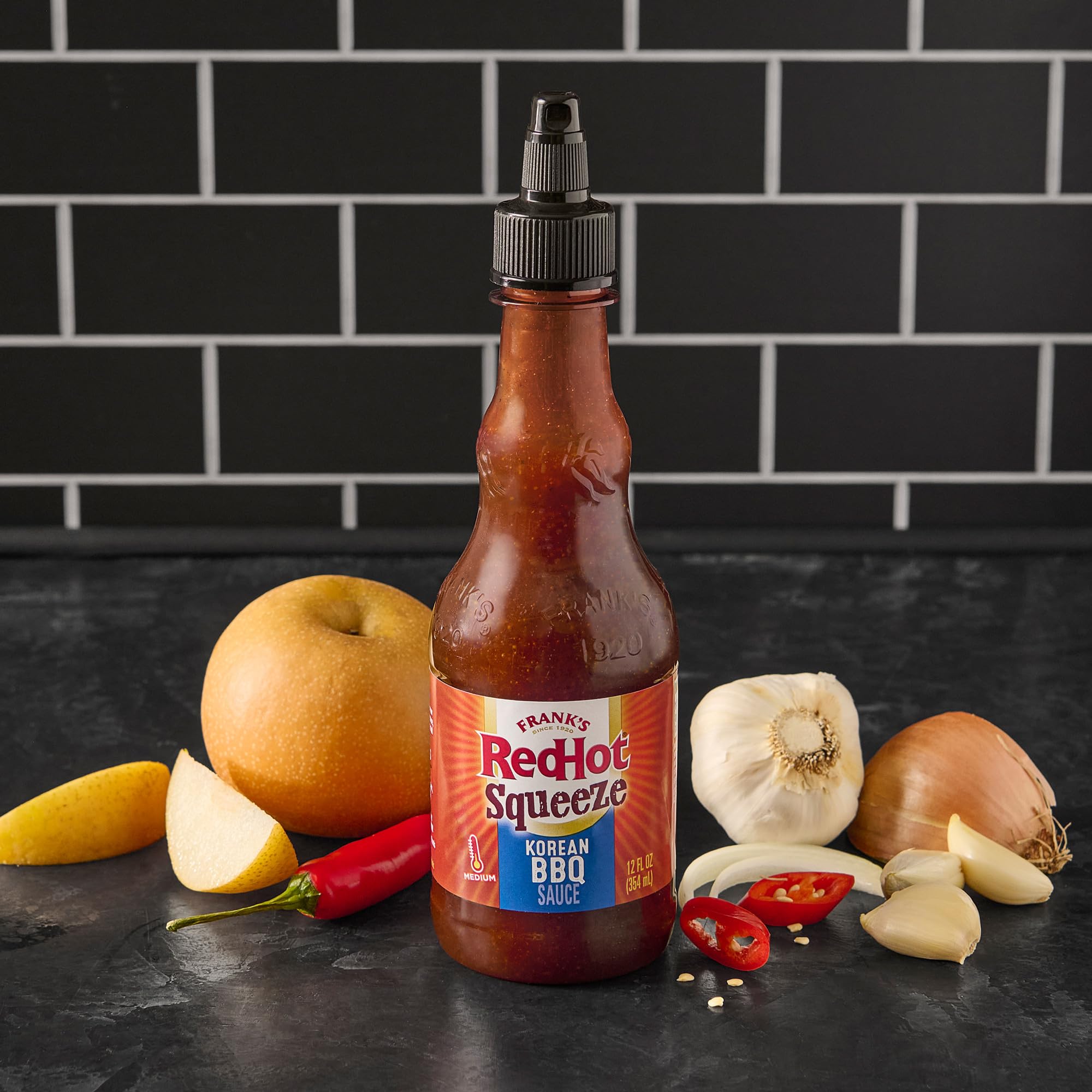 Frank's RedHot Korean BBQ sauce potstickers dip for savory bite.