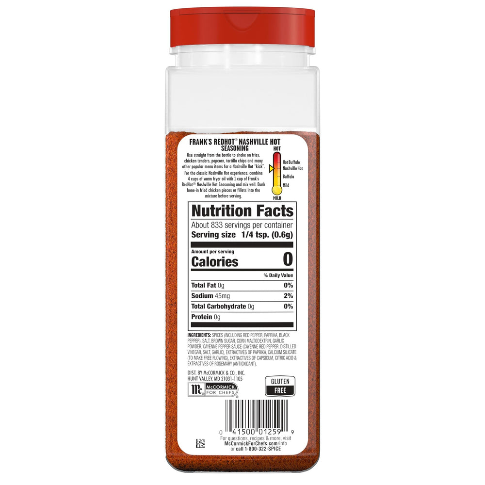 Close-up of Frank's Nashville Hot shaker delivering crispy, flavorful coatings