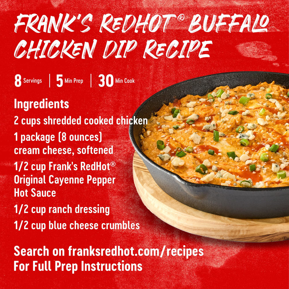 Frank's RedHot Original aged cayenne peppers provide heat and depth