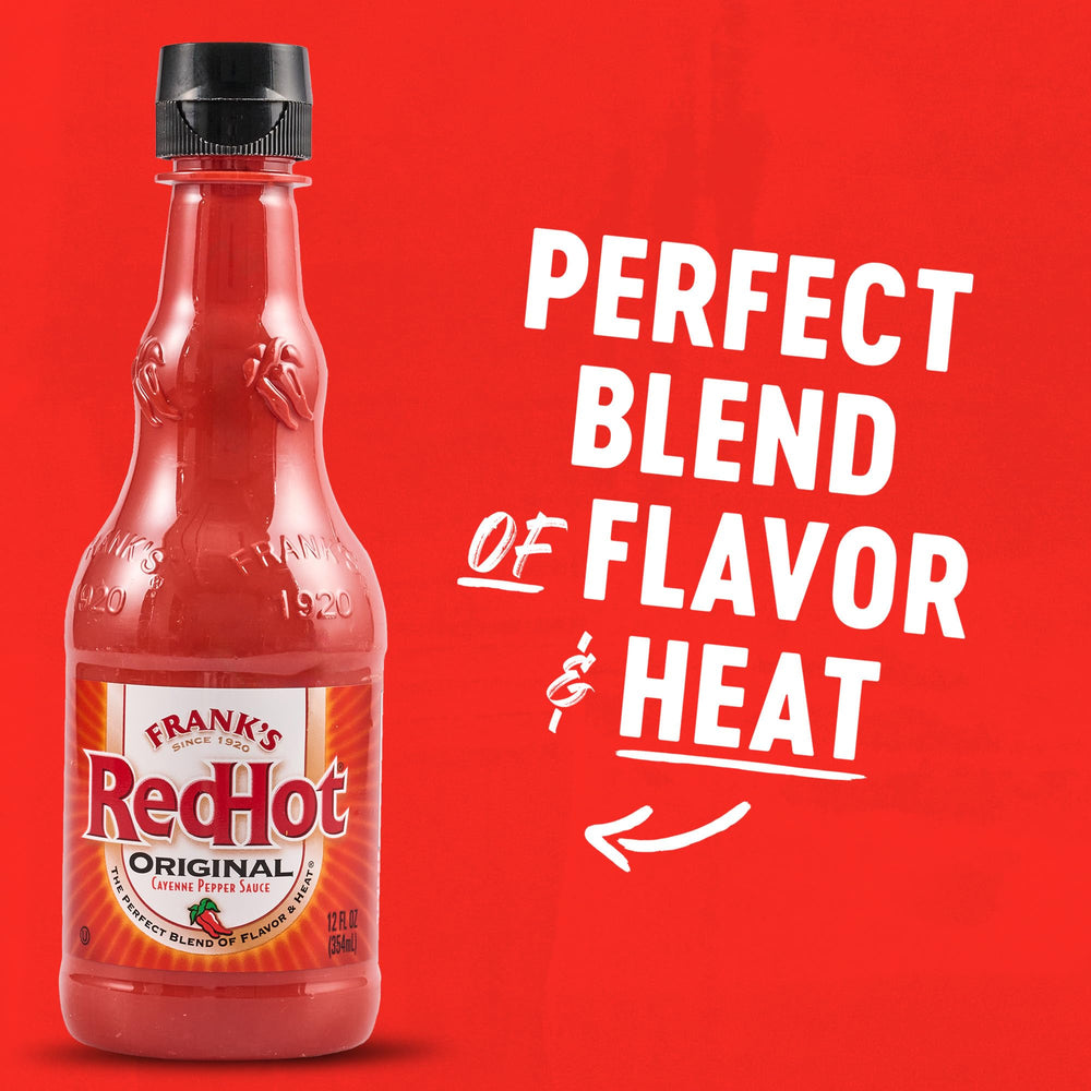 Always Red packaging on Frank's RedHot Original bottle conveys clean presentation