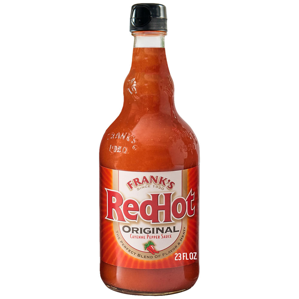Franks RedHot Original bottle ready to heat wings with bold cayenne heat