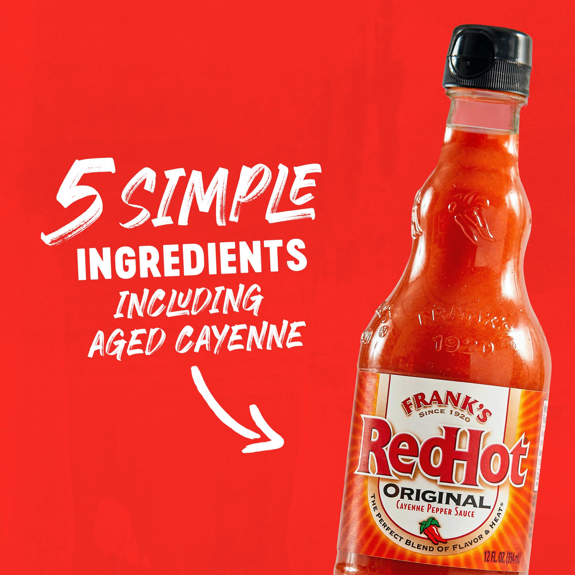 Franks RedHot Original kitchen setup with sauces and bottles
